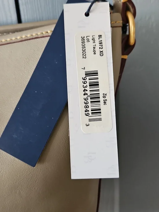 Classic Florentine Leather Dooney & Bourke Light Taupe Zip Sack Bag - Picture 2 of 10